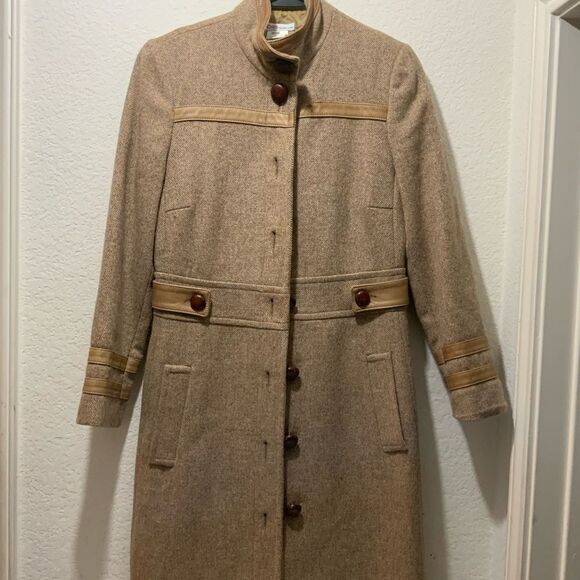 Vintage KORS Michael Kors Women’s Tweed Officers Jacket Wool Coat Size 4 - Picture 3 of 11